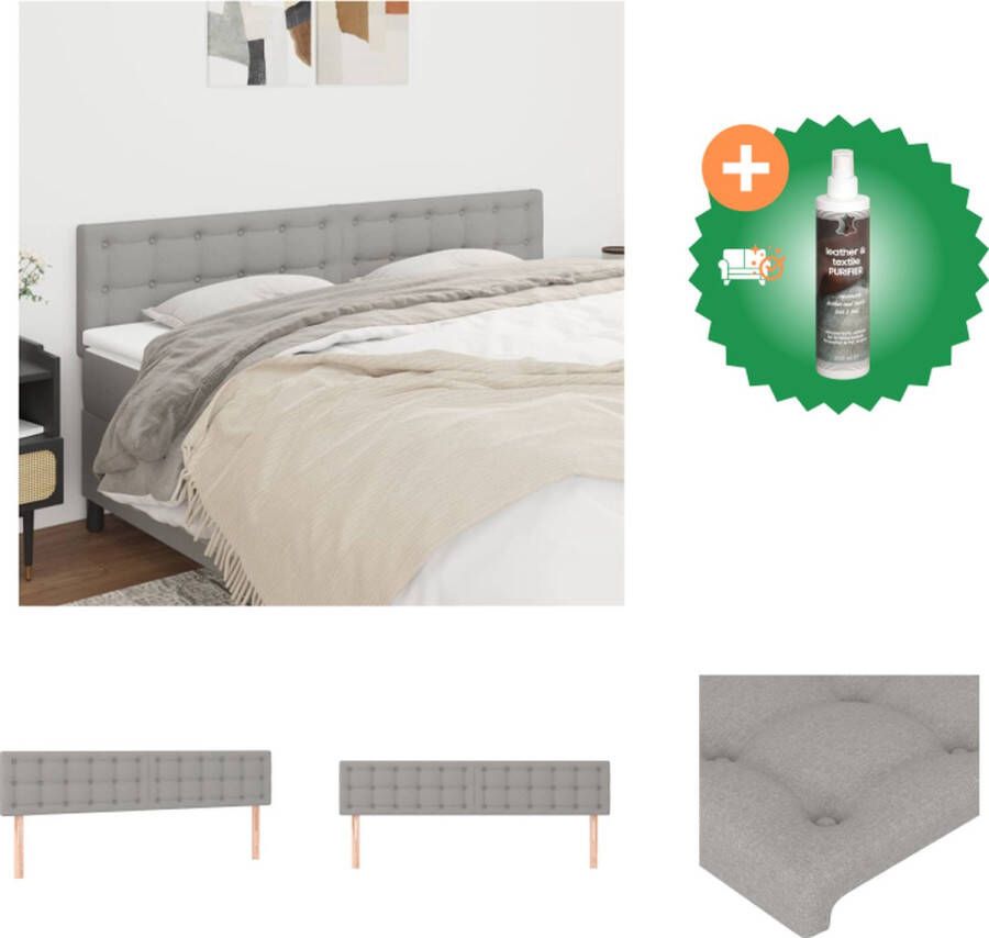 VidaXL Hoofdbord Bedhoofdbord Verstelbare Hoogte Comfortabele Ondersteuning Lichtgrijs 200 x 5 x 78 88 cm 2 x Hoofdeind Bedonderdeel Inclusief Reiniger - Foto 2
