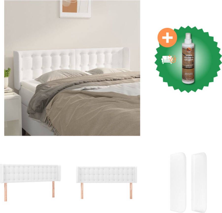 VidaXL Hoofdbord Hoofdeind 147 x 16 x 78 88 cm Duurzaam kunstleer Verstelbare hoogte Stevige poten Bedonderdeel Inclusief Houtreiniger en verfrisser
