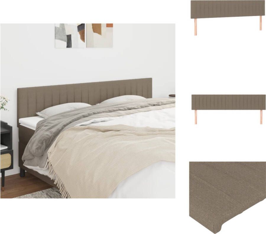 VidaXL Hoofdbord Hoofdborden Hoofdeinde Houten Hoofdbord Hoofdborden 2 st 80x5x78 88 cm stof taupe - Foto 4