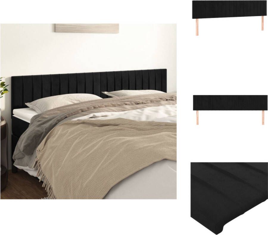VidaXL Hoofdbord Hoofdborden Hoofdeinde Houten Hoofdbord Hoofdborden 2 st 80x5x78 88 cm fluweel zwart - Foto 3