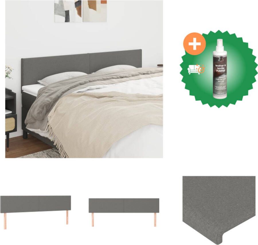 VidaXL Hoofdbord Classic Donkergrijs 80x5x118 128 cm Stijlvol Verstelbare hoogte Comfortabele ondersteuning Duurzaam materiaal Stevige poten Inclusief 2x hoofdeind Bedonderdeel Inclusief Reiniger