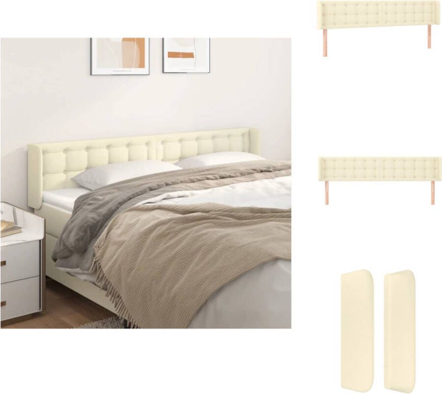 VidaXL The Living Store Hoofdbord Hoofdeind 163 x 16 x 78 88 cm Crème kunstleer