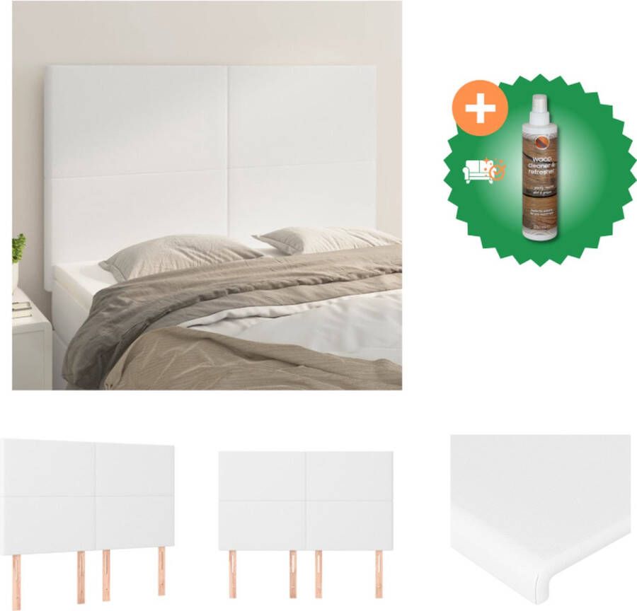 VidaXL Hoofdborden 4 st 72x5x78 88 cm kunstleer wit Bedonderdeel Inclusief Houtreiniger en verfrisser