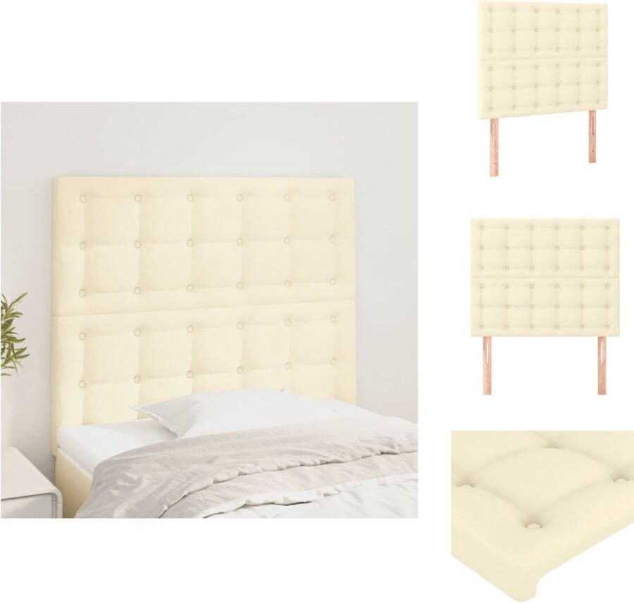 VidaXL The Living Store Hoofdbord Hoofdeind 80 x 5 x 118 128 cm Kunstleer Crème
