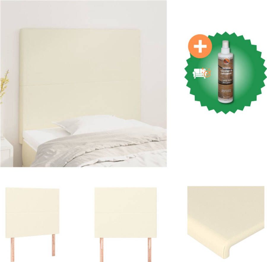 VidaXL Hoofdbord Hoofdeind Bed 90x5cm Crème Kunstleer Bedonderdeel Inclusief Houtreiniger en verfrisser