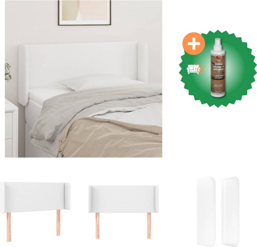 VidaXL Hoofdbord Bedaccessoires Kunstleer Verstelbaar Wit 103 x 16 x 78 88 cm Bedonderdeel Inclusief Houtreiniger en verfrisser - Foto 2