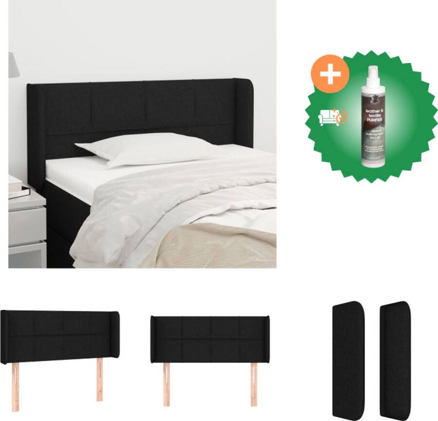 VidaXL Hoofdbord Classic Zwart 103 x 16 x 78 88 cm Duurzaam -Stevige Houten Poten Verstelbare Hoogte Comfortabele Rugondersteuning Bedonderdeel Inclusief Reiniger