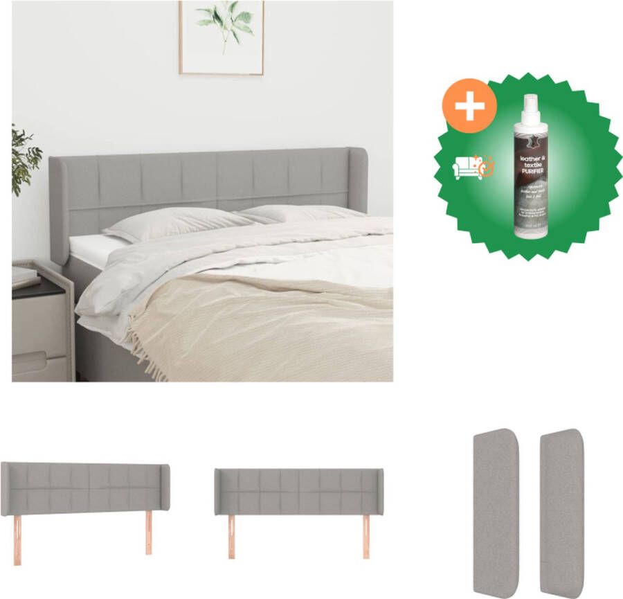 VidaXL Hoofdbord Hoofdeind en rand Lichtgrijs 147 x 16 x 78 88 cm Bedonderdeel Inclusief Reiniger