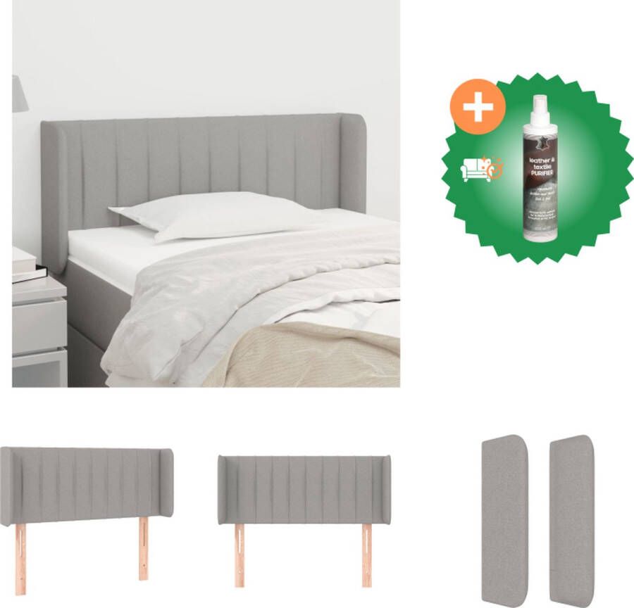 VidaXL Hoofdbord Hoofdeind en Rand Lichtgrijs 93 x 16 x 78 88 cm Bedonderdeel Inclusief Reiniger