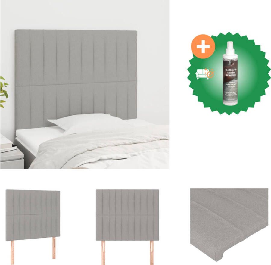 VidaXL Hoofdbord Bedhoofdbord Verstelbare Hoogte Comfortabele Ondersteuning Lichtgrijs 200 x 5 x 78 88 cm 2 x Hoofdeind Bedonderdeel Inclusief Reiniger