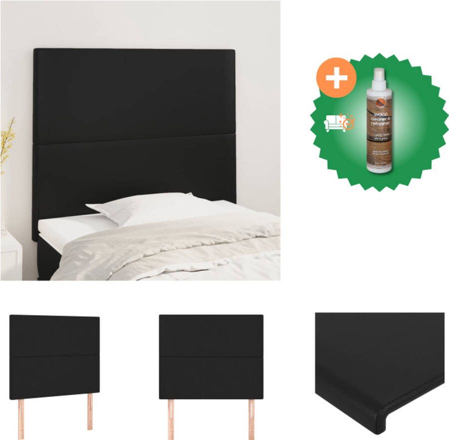 VidaXL Hoofdbord Kunstleer Verstelbare Hoogte Stevige Poten Comfortabele Ondersteuning Zwart 160 x 5 x 78 88 cm 2 stuks Bedonderdeel Inclusief Houtreiniger en verfrisser - Foto 2