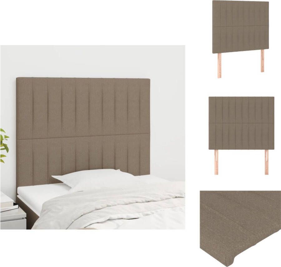 VidaXL Hoofdbord Hoofdeinde 100 x 5 x 118 128 cm Taupe kleur Bedonderdeel