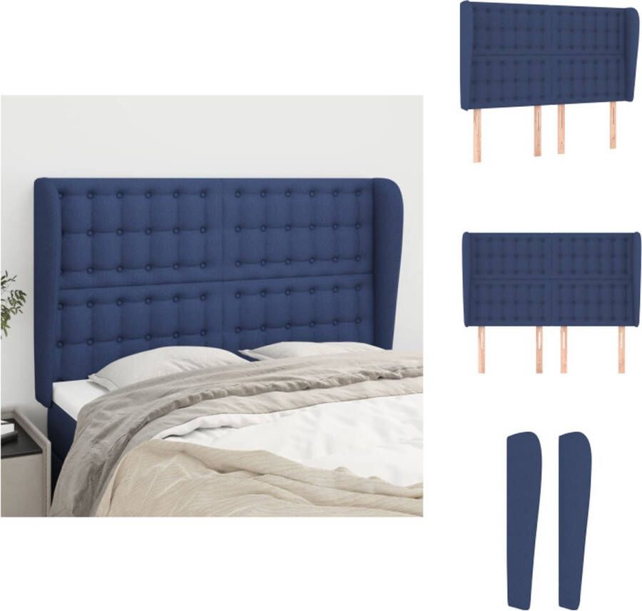 VidaXL Hoofdbord Hoofdeinde voor Bedombouw Verstelbare Hoogte Comfortabele Ondersteuning Blauw Polyester 147 x 23 x 118 128 cm Bedonderdeel
