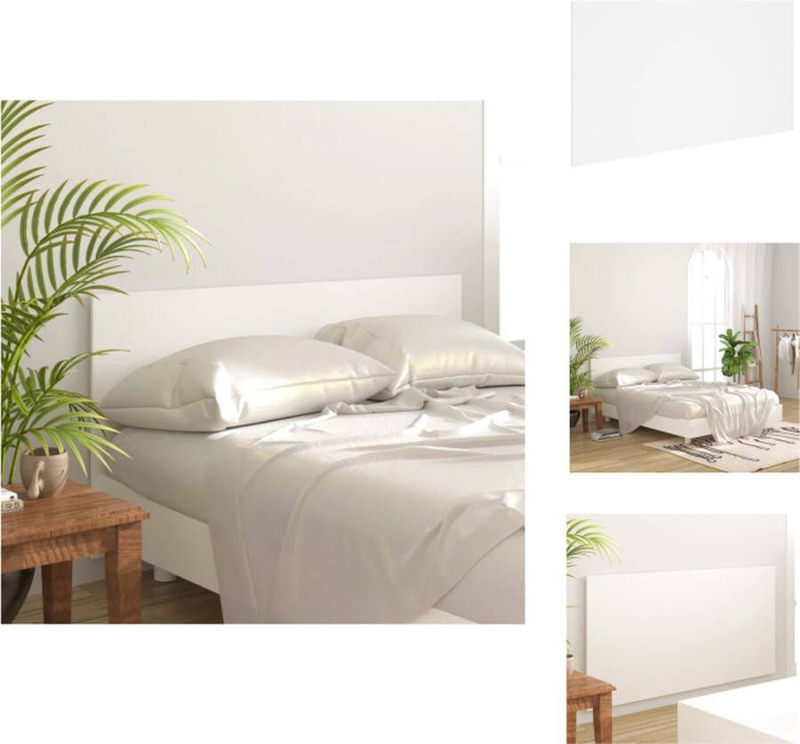 VidaXL Hoofdbord Hoofdborden Hoofdeinde Bedeinde Hoofdbord 160x1 5x80 cm bewerkt hout wit - Foto 2