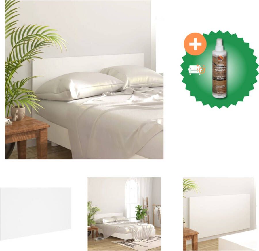 VidaXL Hoofdbord 160x1-5x80 cm bewerkt hout wit Bedonderdeel Inclusief Houtreiniger en verfrisser