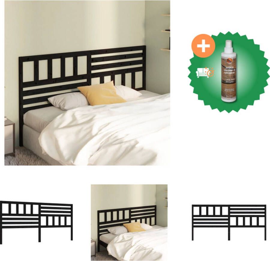 VidaXL Houten Hoofdeinde Trendy Design Hoofdbord 186 x 4 x 100 cm Ken- Klassieke Uitstraling Bedonderdeel Inclusief Houtreiniger en verfrisser - Foto 5