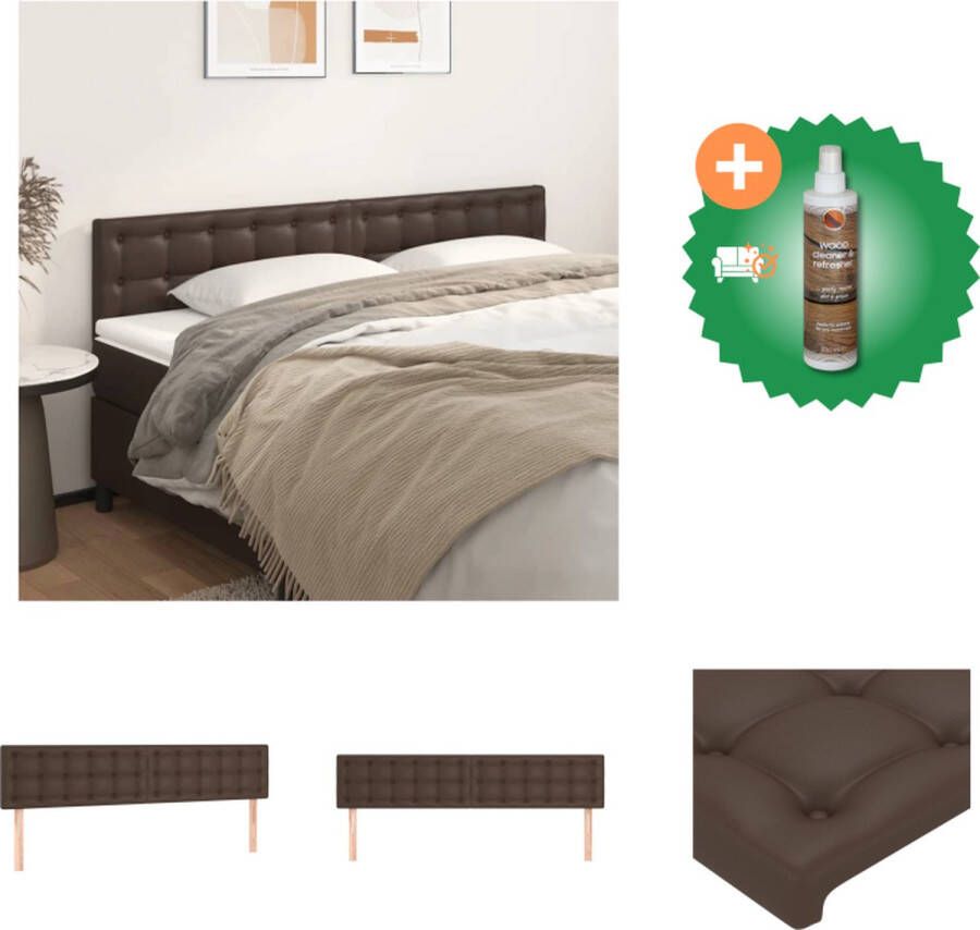 VidaXL Hoofdbord Kingsize Bruin kunstleer Klassiek design Verstelbare hoogte Bedonderdeel Inclusief Houtreiniger en verfrisser