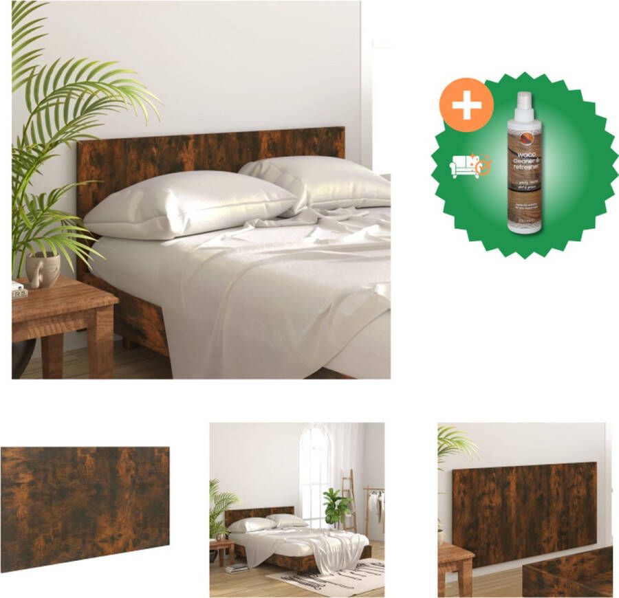 VidaXL Hoofdbord 160x1-5x80 cm bewerkt hout gerookt eikenkleurig Bedonderdeel Inclusief Houtreiniger en verfrisser