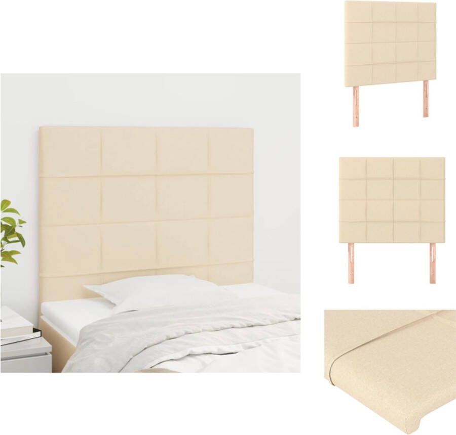 VidaXL Hoofdbord Klassiek 180 x 5 x 78 88 cm Kleur- Crème Materiaal- Stof Eigenschappen- Ademend Duurzaam Poten- Hout Verstelbare Hoogte Comfortabele Ondersteuning Bedonderdeel - Foto 5