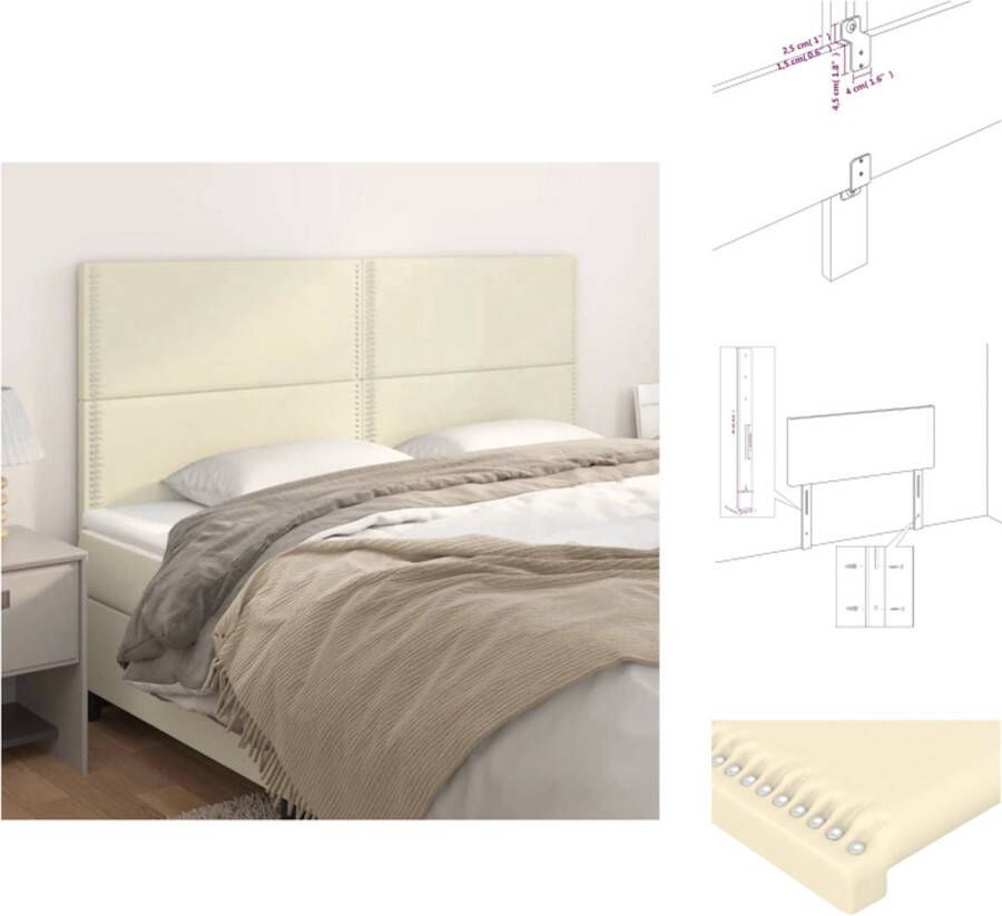 VidaXL Hoofdbord Klassiek Bed Accessoire 200x5 cm Crème Bedonderdeel