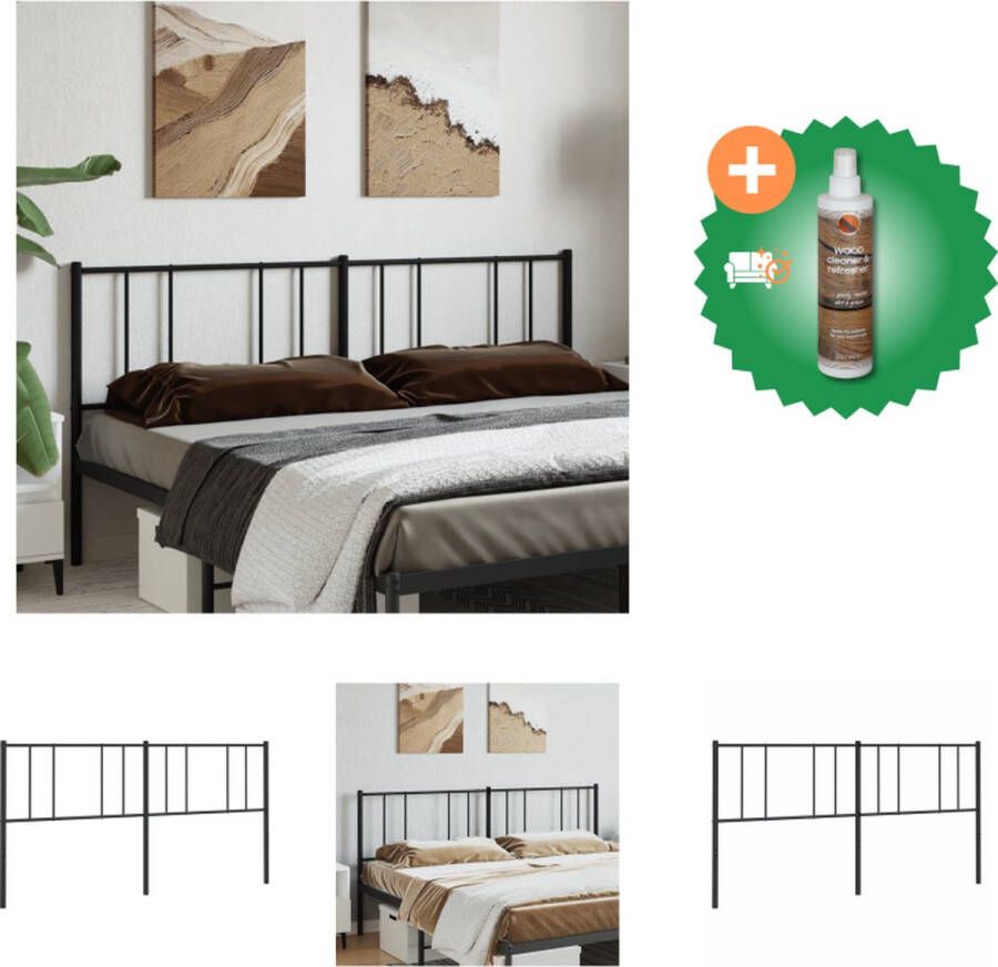 VidaXL Hoofdbord Klassiek Bed Afmetingen- 187 x 3 x 90 cm Ken- Robuuste metalen constructie Bedonderdeel Inclusief Houtreiniger en verfrisser
