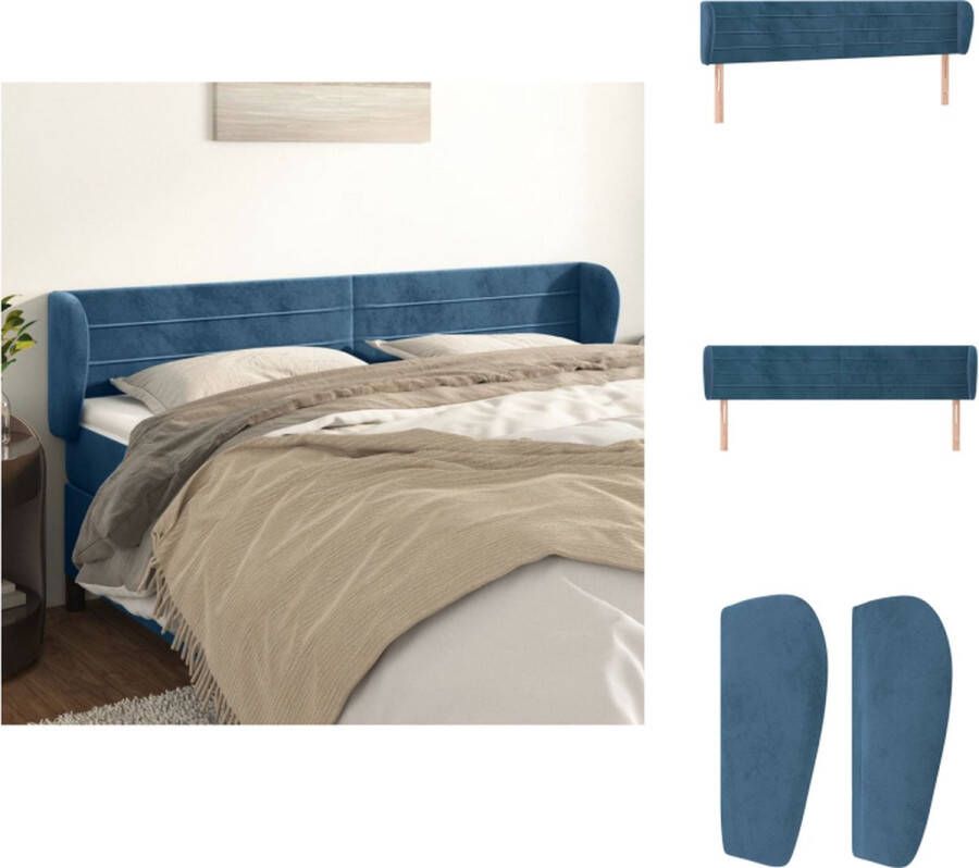 VidaXL Hoofdbord Klassiek Bed Afmetingen- 203 x 23 x 78 88 cm Kleur- Donkerblauw Kenen- Zacht fluweel Stevige en stabiele poten Verstelbare hoogte Comfortabele ondersteuning Bedonderdeel