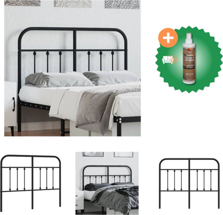 VidaXL Hoofdbord Klassiek Bedaccessoire Afmeting- 125 x 3 x 100 cm Materiaal- Staal Kleur- Zwart Bedonderdeel Inclusief Houtreiniger en verfrisser