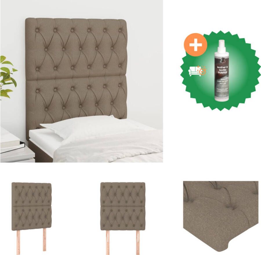 VidaXL Hoofdbord Stof Taupe 160 x 7 x 78 88 cm Verstelbare hoogte Comfortabele ondersteuning Bedonderdeel Inclusief Reiniger - Foto 2