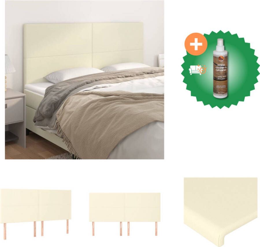 VidaXL Hoofdbord Klassiek Bedaccessoires Afmeting 180x118 128 cm Crème Bedonderdeel Inclusief Houtreiniger en verfrisser
