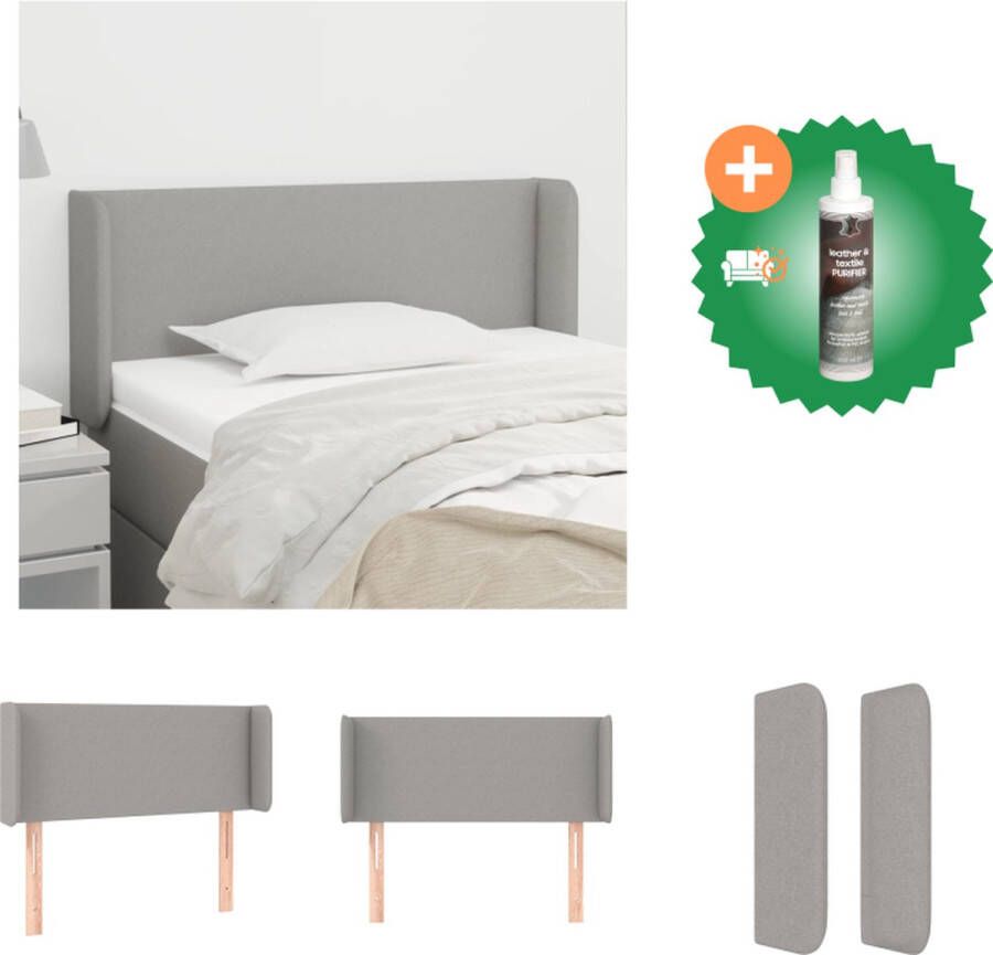 VidaXL Hoofdbord Klassiek Bedaccessoires Afmeting- 93x16x78 88cm Kleur- Lichtgrijs Bedonderdeel Inclusief Reiniger