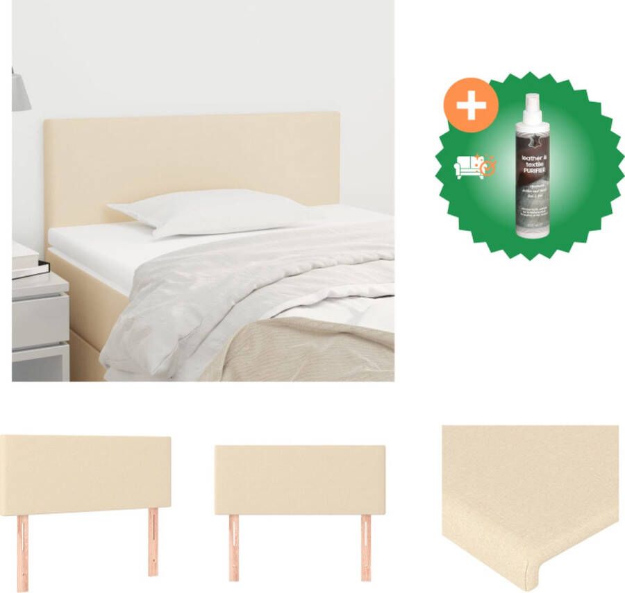 VidaXL Hoofdbord Klassiek Bedombouw 100 x 5 x 78 88 cm Crème stof hout Bedonderdeel Inclusief Reiniger