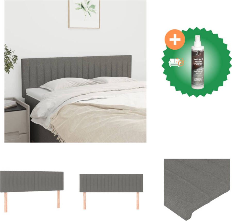 VidaXL Hoofdbord Donkergrijs 144x5x78 88 cm Verstelbare hoogte Duurzaam materiaal Bedonderdeel Inclusief Reiniger