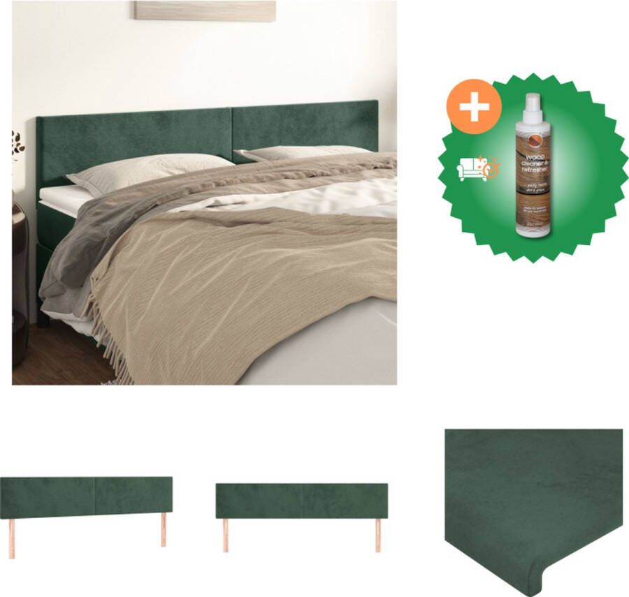 VidaXL Hoofdbord Klassiek Bedombouw 200 x 5 x 78 88 cm Donkergroen Bedonderdeel Inclusief Houtreiniger en verfrisser - Foto 2
