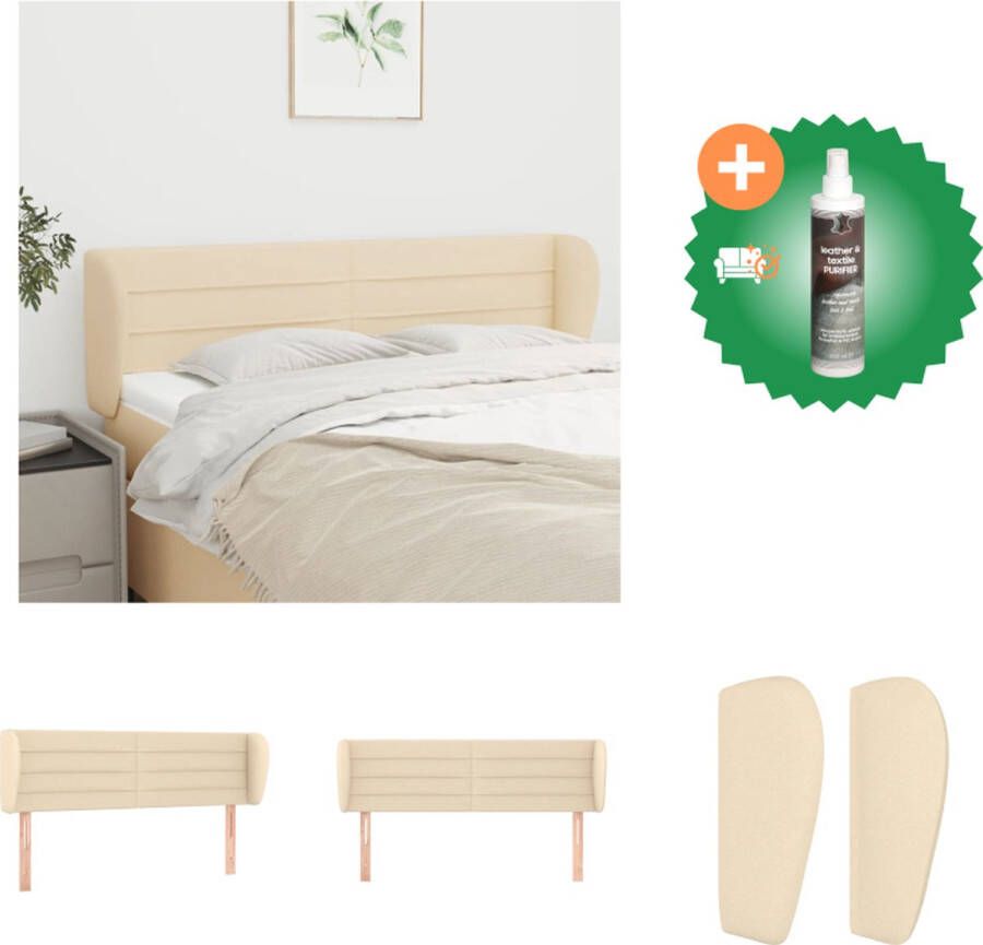 VidaXL Hoofdbord Klassiek Bedombouw Afmeting- 147 x 23 x 78 88 cm Kleur- Crème Materiaal- Stof Bewerkt hout Massief larikshout Ken- Verstelbare hoogte Bedonderdeel Inclusief Reiniger