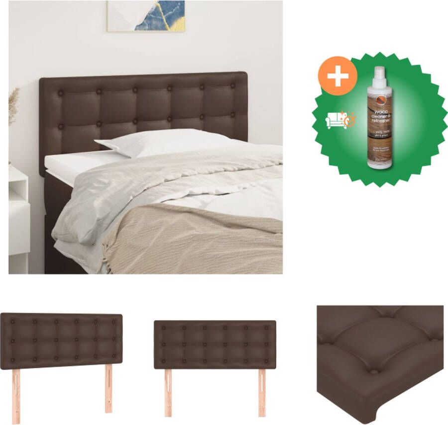 VidaXL Hoofdbord Klassiek Bruin 80 x 5 x 78 88 cm Duurzaam kunstleer Bedonderdeel Inclusief Houtreiniger en verfrisser