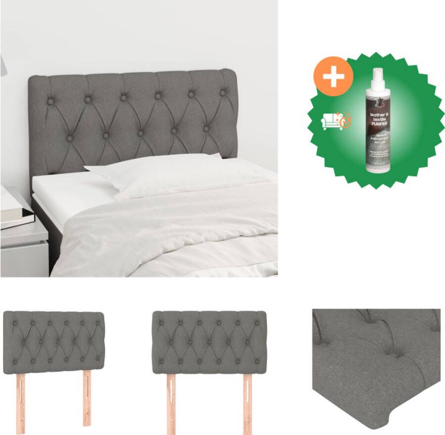 VidaXL Hoofdbord klassiek design donkergrijs 80 x 7 x 78 88 cm Bedonderdeel Inclusief Reiniger