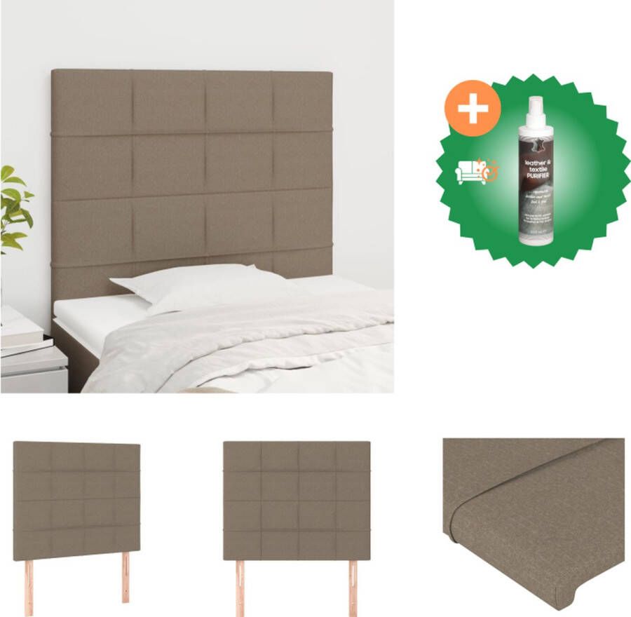 VidaXL Hoofdbord Klassiek design Stijlvolle uitstraling Taupe kleur Duurzaam materiaal Verstelbare hoogte Stevige poten Comfortabele ondersteuning Bedonderdeel Inclusief Reiniger