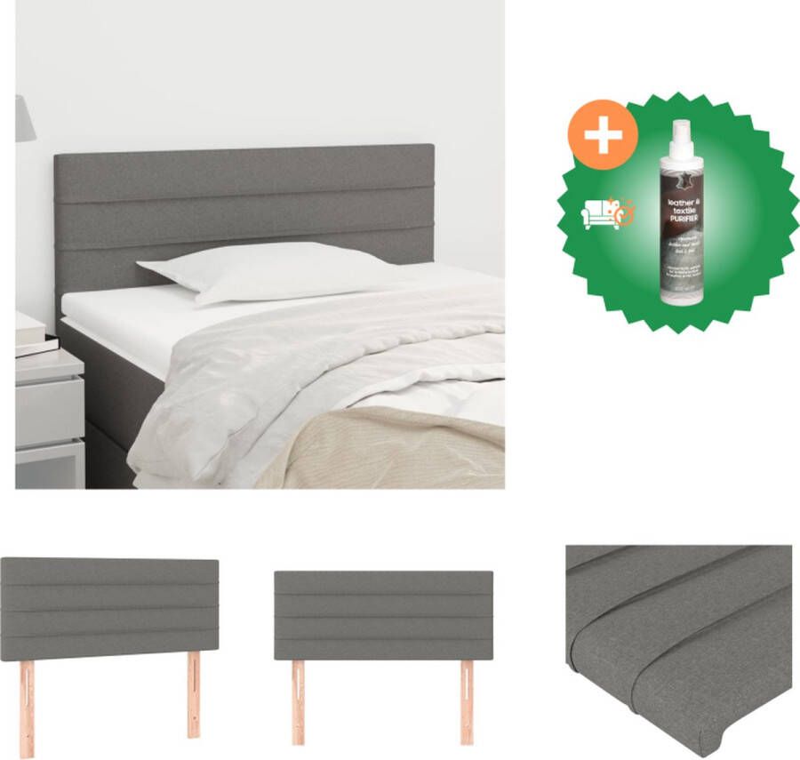 VidaXL Hoofdbord Donkergrijs 100 x 5 x 78 88 cm Stijlvol ontwerp Duurzaam materiaal Stevige poten Verstelbare hoogte Bedonderdeel Inclusief Reiniger