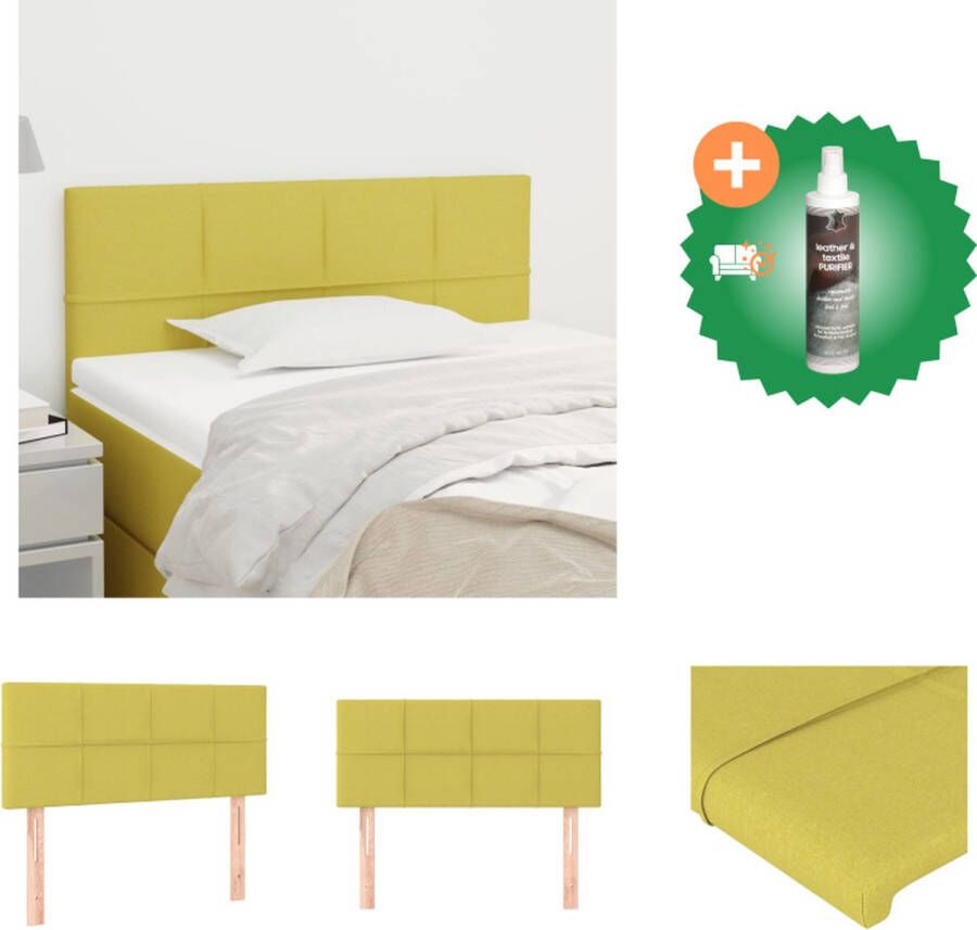 VidaXL Hoofdbord Klassiek Groen 100 x 5 x 78 88 cm Duurzaam stofmateriaal Bedonderdeel Inclusief Reiniger