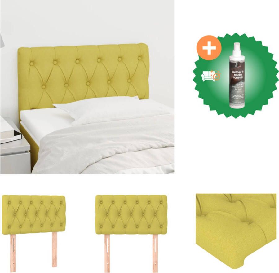 VidaXL Hoofdbord Klassiek Groen 80 x 7 x 78 88 cm Stoffen bekleding Bedonderdeel Inclusief Reiniger