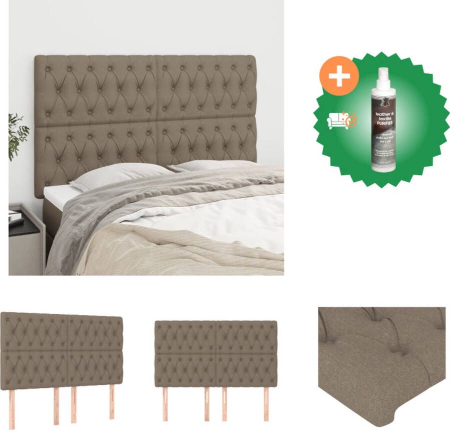 VidaXL Hoofdbord Klassiek Hoofdborden 144 x 7 x 118 128 cm Taupe Bedonderdeel Inclusief Reiniger