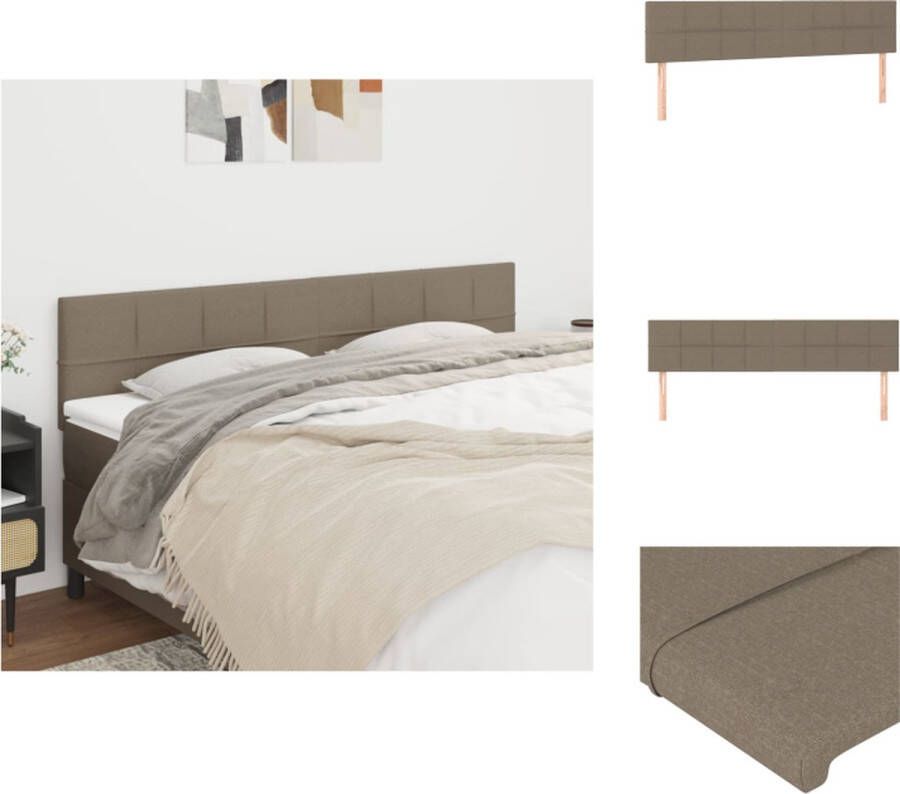 The Living Store Hoofdbord Hoofdeinde 100 x 5 x 118 128 cm Taupe kleur Hoofd Bord Hoofdkussen Beddecoratie Slaapkamers Taupecleur - Foto 5