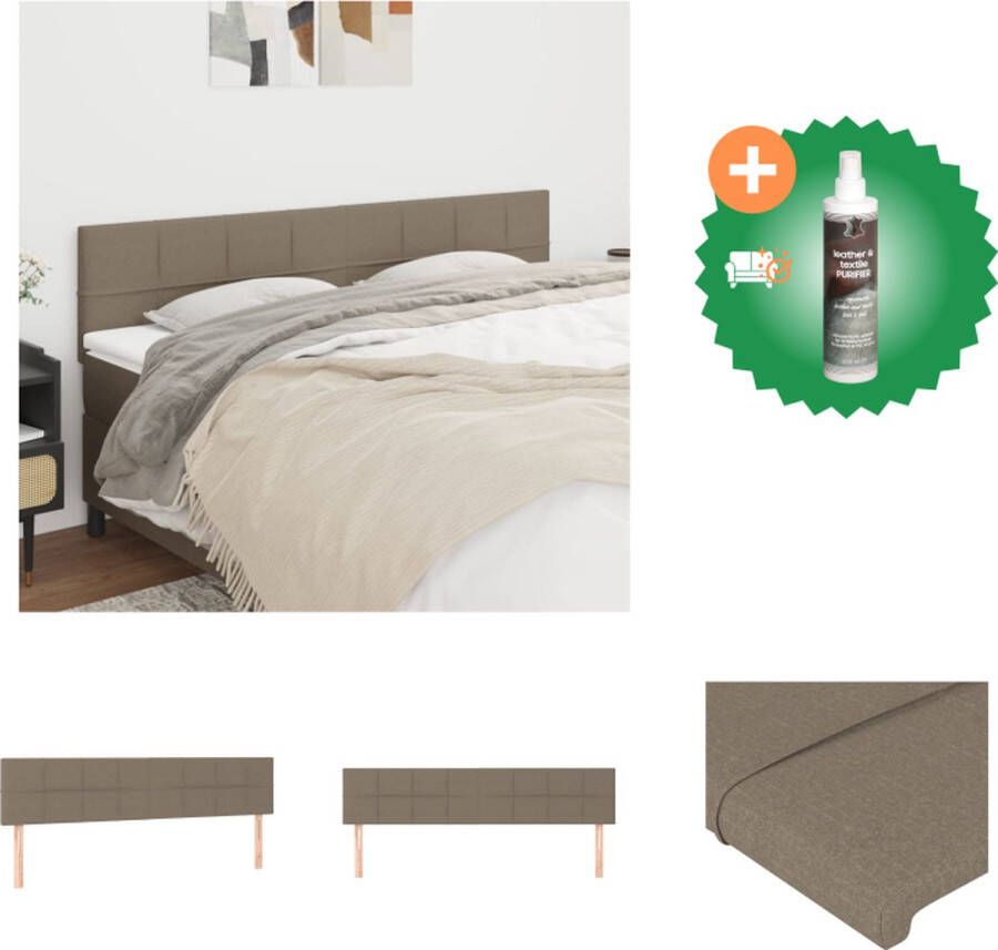 VidaXL Hoofdbord Klassiek Hoogte Verstelbaar Taupe 200 x 5 x 78 88 cm Stoffen Bekleding Bedonderdeel Inclusief Reiniger
