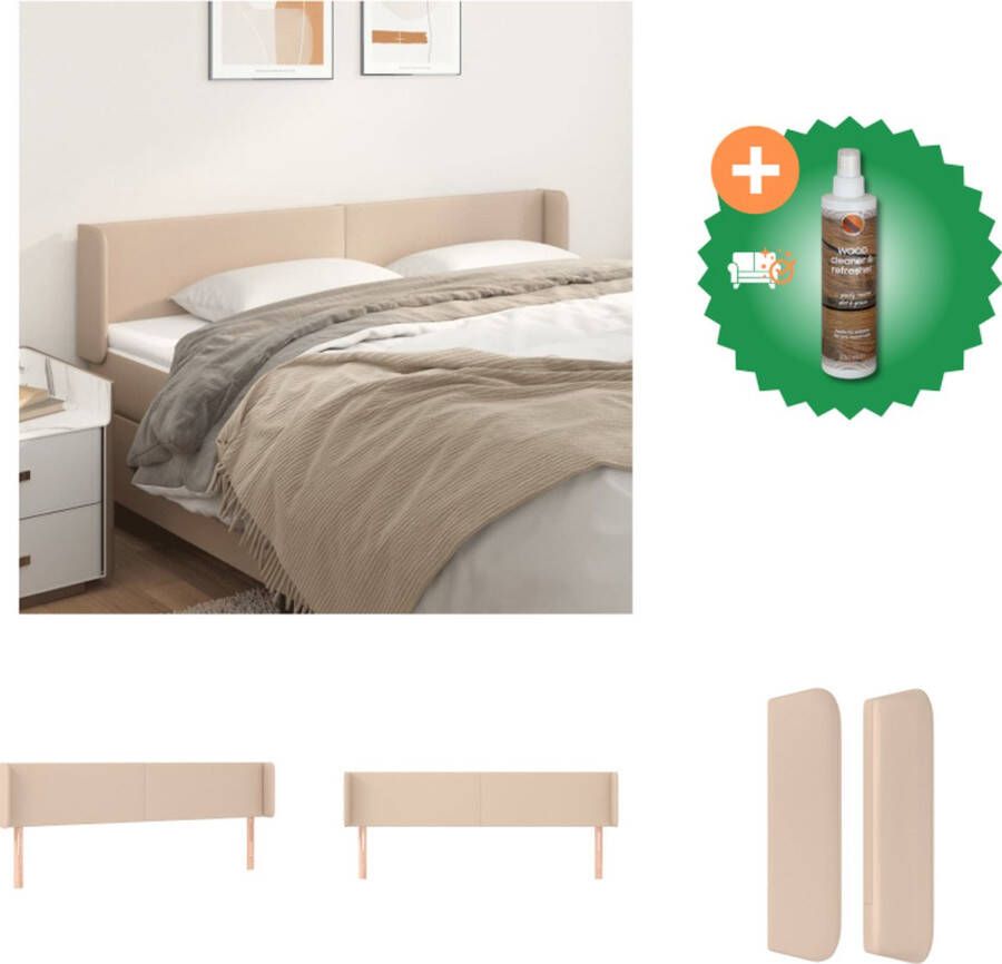 VidaXL Hoofdbord Klassiek Hoogwaardig kunstleer Verstelbaar Cappuccino 203 x 16 x 78 88 cm Bedonderdeel Inclusief Houtreiniger en verfrisser
