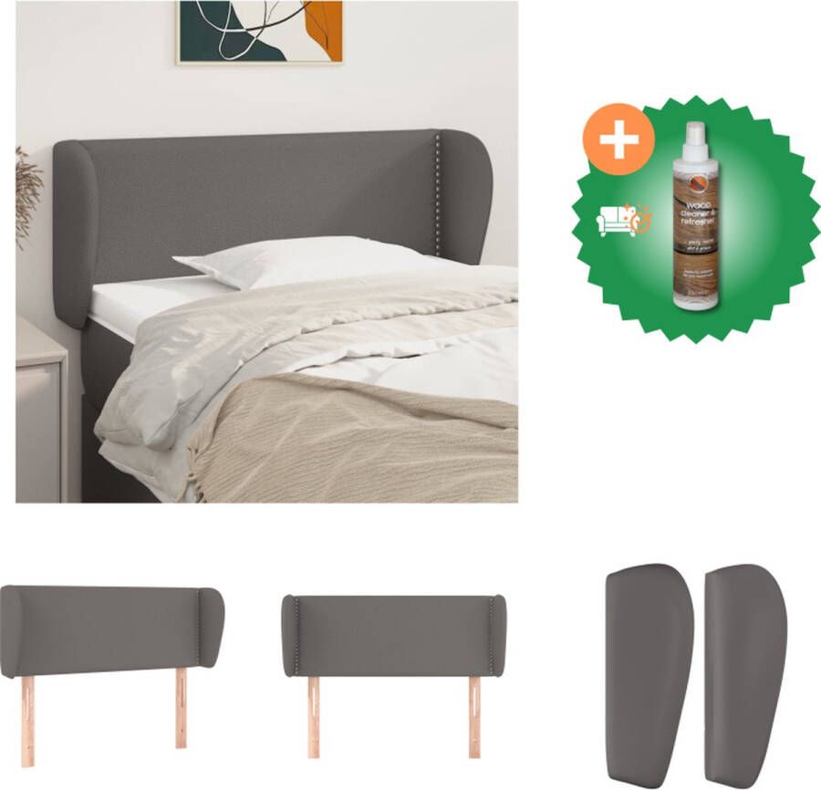 VidaXL Hoofdbord Klassiek Hoogwaardig kunstleer Verstelbare hoogte Stevige poten Grijze kleur Afmetingen- 103 x 23 x 78 88 cm Bedonderdeel Inclusief Houtreiniger en verfrisser