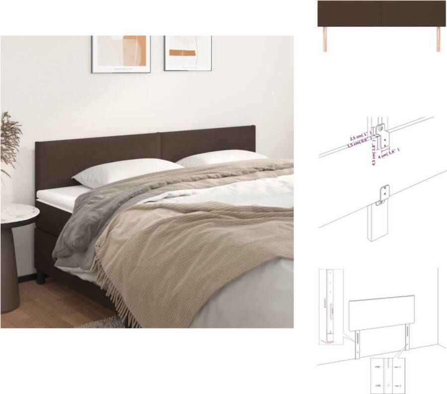 VidaXL Hoofdbord Klassiek Kunstleer Bruin 160 x 5 x 78 88 cm Duurzaam Bedonderdeel