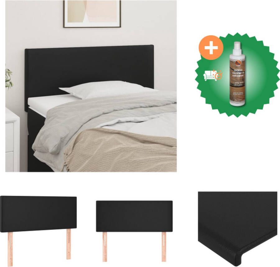 VidaXL Hoofdbord Klassiek Zwart Kunstleer Verstelbare Hoogte Stevige Poten Comfortabele Ondersteuning Elegant Ontwerp 90x5x78 88 cm Bedonderdeel Inclusief Houtreiniger en verfrisser