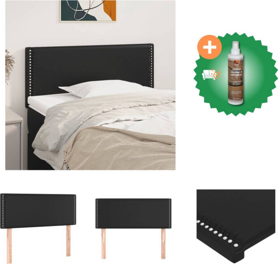 VidaXL Hoofdbord Classic Kunstleer Zwart 80x5x78 88 cm Duurzaam materiaal Stevige poten Verstelbare hoogte Comfortabele ondersteuning Bedonderdeel Inclusief Houtreiniger en verfrisser