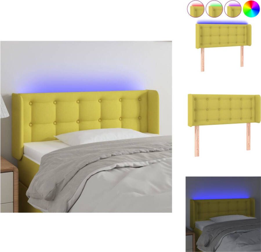VidaXL Hoofdbord Klassiek LED Bedframes Afmeting- 93 x 16 x 78 88 cm Ken- LED-verlichting Bedonderdeel
