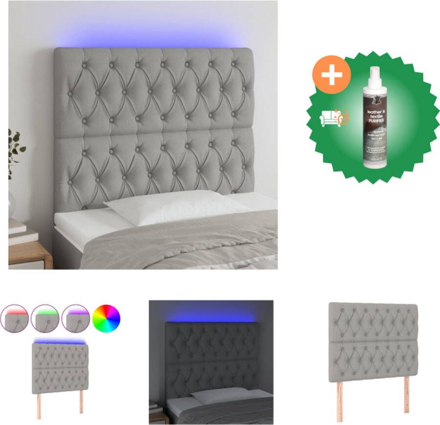 VidaXL Hoofdbord Klassiek LED Hoofdeinde Afmeting- 100 x 7 x 118 128 cm Ken- Duurzaam Bedonderdeel Inclusief Reiniger